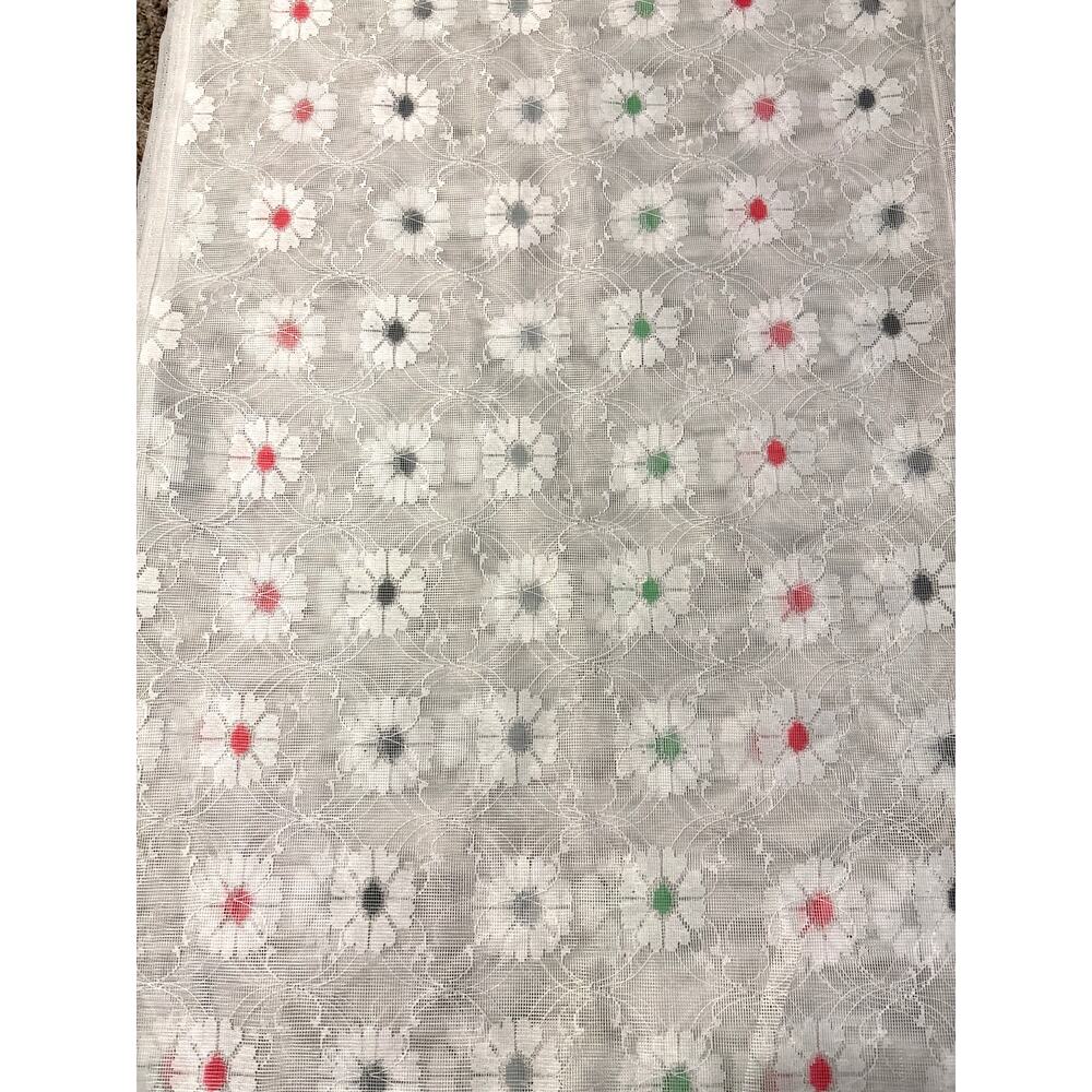 Sheer Gauze Lace Fabric White with Floral Design DIY Handmade Sewing/Crafting - Picture 4 of 6